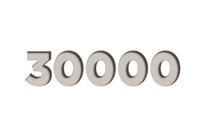 30000 Abonnenten Feier Gruß Nummer mit Marmor graviert Design png