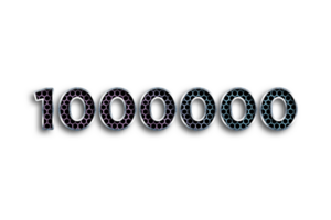 1000000 subscribers celebration greeting Number with net design png