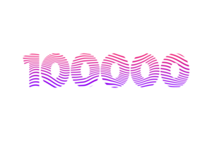 100000 prenumeranter firande hälsning siffra med vågor design png