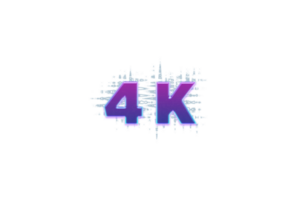 4 K iscritti celebrazione saluto numero con viola raggiante design png