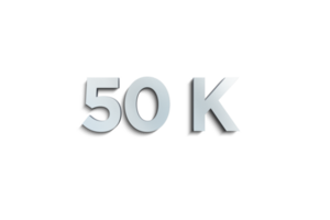 50 k subscribers celebration greeting Number with steel design png