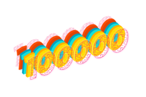 100000 subscribers celebration greeting Number with tech design png