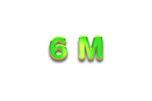 6 million subscribers celebration greeting Number with candy design png