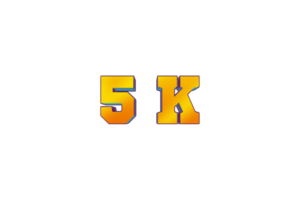 5 k subscribers celebration greeting Number with 3d design png