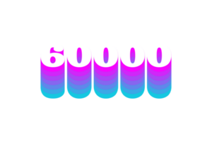 60000 iscritti celebrazione saluto numero con Multi colore design png