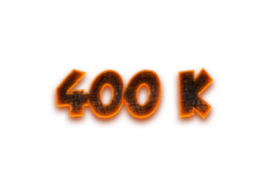 400 k subscribers celebration greeting Number with coal design png