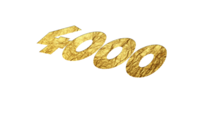 4000 subscribers celebration greeting Number with golden paper design png