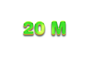 20 million subscribers celebration greeting Number with candy design png