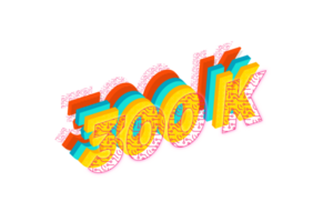 300 k subscribers celebration greeting Number with tech design png