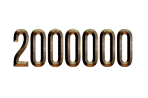 2000000 subscribers celebration greeting Number with historical design png