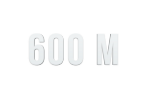 600 million subscribers celebration greeting Number with minimal design png