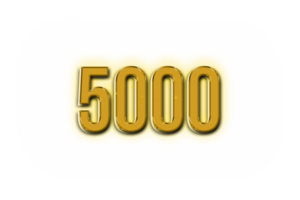 5000 iscritti celebrazione saluto numero con d'oro design png