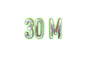 30 million subscribers celebration greeting Number with horror design png