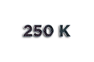 250 k subscribers celebration greeting Number with net design png