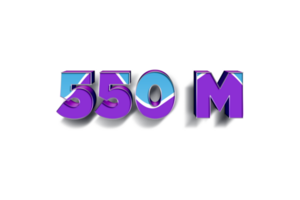 550 million subscribers celebration greeting Number with blue purple design png