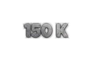 150 K iscritti celebrazione saluto numero con calcestruzzo design png