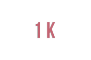 1 k subscribers celebration greeting Number with paper design png