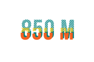 850 million subscribers celebration greeting Number with strips design png