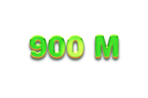 900 million subscribers celebration greeting Number with candy design png