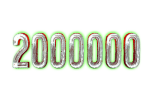 2000000 subscribers celebration greeting Number with horror design png