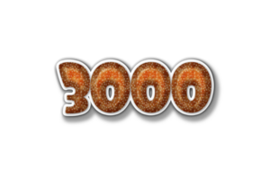 3000 suscriptores celebracion saludo número con hamburguesa diseño png