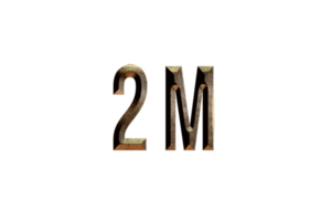 2 million subscribers celebration greeting Number with historical design png