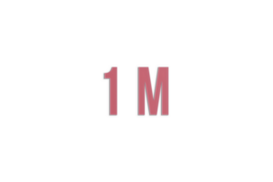 1 million subscribers celebration greeting Number with paper design png