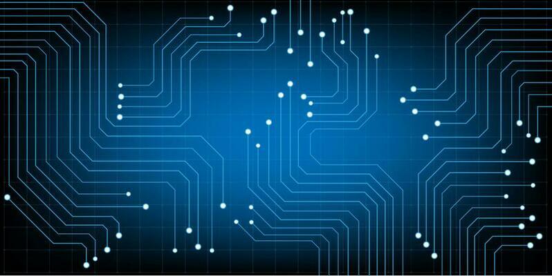 HUD hexagon and circle Computer chip Electronic circuit board vector for technology and finance concept and education for future