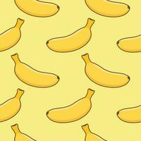 Exotic seamless pattern with yellow bananas on colorful background. colored Banana Seamless Pattern on Background Illustration vector