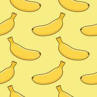 Exotic seamless pattern with yellow bananas on colorful background. colored Banana Seamless Pattern on Background Illustration vector