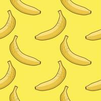 Exotic seamless pattern with yellow bananas on colorful background. colored Banana Seamless Pattern on Background Illustration vector