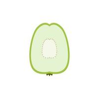 sliced guava flat design vector illustration. Vector illustration of tropical fruits in flat style.