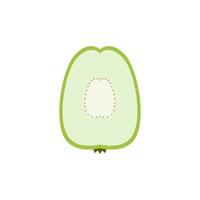 sliced guava flat design vector illustration. Vector illustration of tropical fruits in flat style.