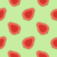 guava seamless pattern flat design vector illustration