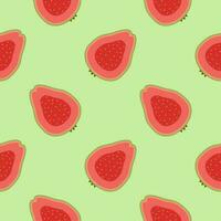 guava seamless pattern flat design vector illustration