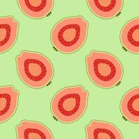 guava seamless pattern flat design vector illustration