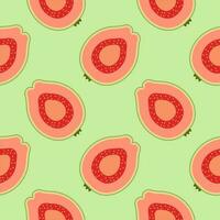 guava seamless pattern flat design vector illustration