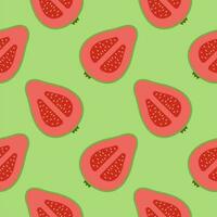 guava seamless pattern flat design vector illustration