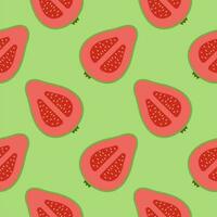guava seamless pattern flat design vector illustration