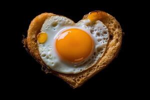 heart shaped fried egg illustration top view photo