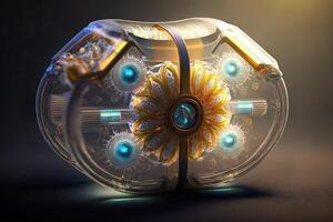 healing device of the future that uses light and energy to treat disease illustration photo