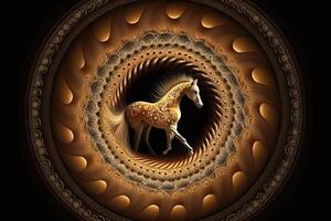 Horse Animal mandala fractal illustration photo