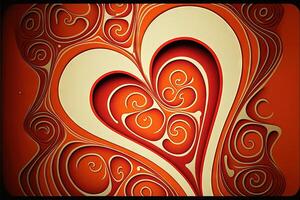 retro seventies style Love Valentine day concept illustration photo
