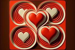 retro seventies style Love Valentine day concept illustration photo