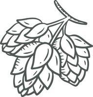 Hops hand drawn icon. Isolated on white background. Vector illustration.