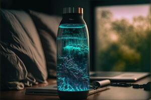 smart intelligent water bottle of the future photo