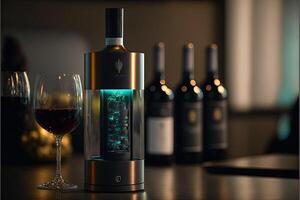 smart intelligent wine drink maker bottle of the future photo