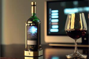 smart intelligent wine drink maker bottle of the future photo