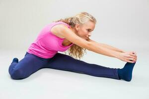 A woman doing exercises photo