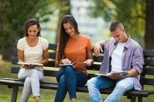 Friends spending time outdoors photo